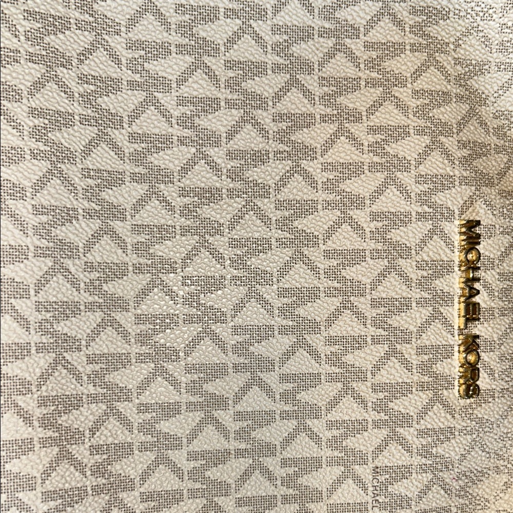 Michael Kors Gold Logo on Cream Monogram Fabric